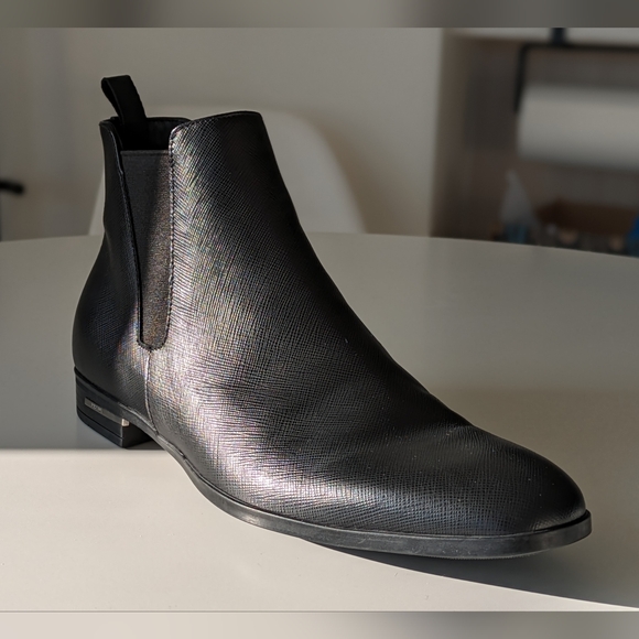 Prada Saffiano Chelsea Boots - Picture 2 of 7